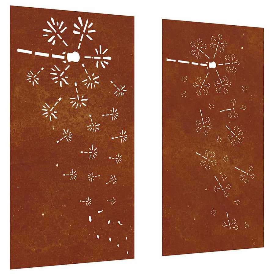 Garden Wall Decorations 2pcs 105x55 cm Flower Design