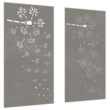 Garden Wall Decorations 2pcs 105x55cm Corten Steel Flower Design