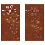 Garden Wall Decorations 2pcs 105x55 cm Flower Design