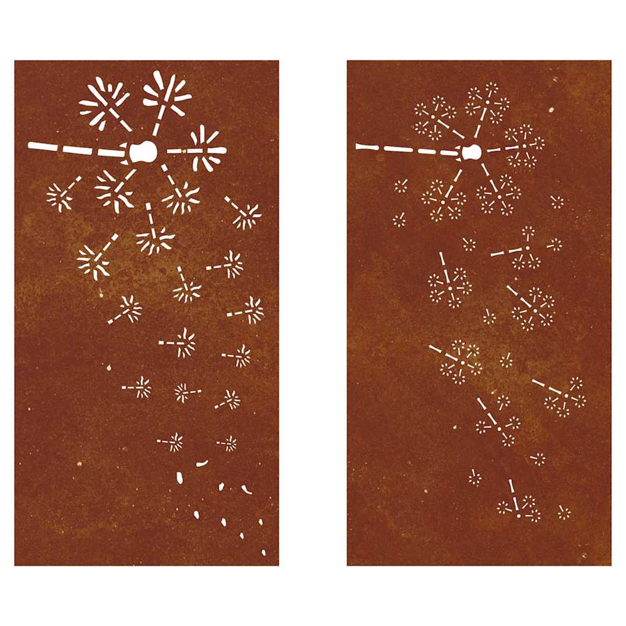 Garden Wall Decorations 2pcs 105x55 cm Flower Design