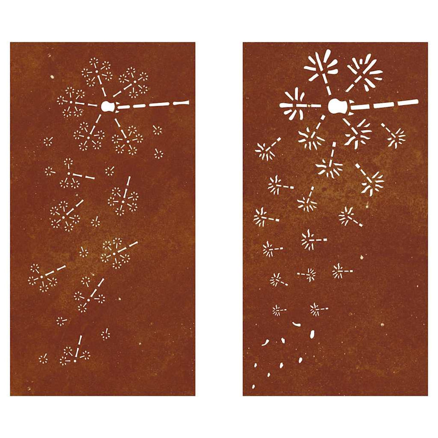 Garden Wall Decorations 2pcs 105x55 cm Flower Design