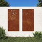 Garden Wall Decorations 2pcs 105x55 cm Flower Design