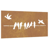 Garden Wall Decoration 105x55 cm Corten Steel Bird Design - Front View