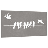 Garden Wall Decoration 105x55 cm Corten Steel Bird Design - Side View