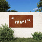 Garden Wall Decoration 105x55 cm Corten Steel Bird Design