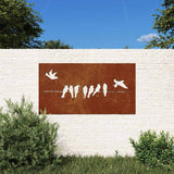 Garden Wall Decoration 105x55 cm Corten Steel Bird Design