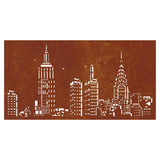 Garden Wall Decoration 105x55 cm Corten Steel Skyline Design - Top-Down View