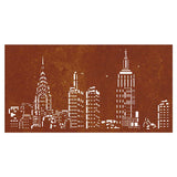 Garden Wall Decoration 105x55 cm Corten Steel Skyline Design - 45-Degree Angle