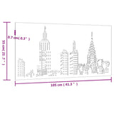 Garden Wall Decoration 105x55 cm Corten Steel Skyline Design - Extra Image