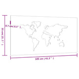 Garden Wall Decoration 105x55 cm Corten Steel World Map Design - Extra Image