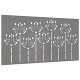 Garden Wall Decoration 105x55 cm Corten Steel Flower Design - Side View