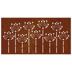 Garden Wall Decoration 105x55 cm Corten Steel Flower Design