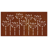 Garden Wall Decoration 105x55 cm Corten Steel Flower Design