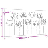 Garden Wall Decoration 105x55 cm Corten Steel Flower Design - Low Angle