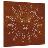 Garden Wall Decoration 55x55 cm Corten Steel Sun Design