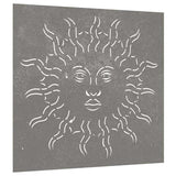 Garden Wall Decoration 55x55 cm Corten Steel Sun Design - Side View