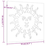 Garden Wall Decoration 55x55 cm Corten Steel Sun Design - Extra Image
