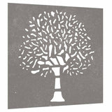 Garden Wall Decoration 55x55 cm Corten Steel Tree Design - Side View