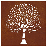 Garden Wall Decoration 55x55 cm Corten Steel Tree Design - 45-Degree Angle