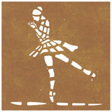 Garden Wall Decoration 55x55 cm Corten Steel Ballet Dancer Design - Top-Down View