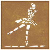 Garden Wall Decoration 55x55 cm Corten Steel Ballet Dancer Design - 45-Degree Angle