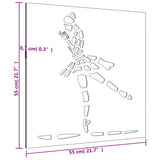 Garden Wall Decoration 55x55 cm Corten Steel Ballet Dancer Design - Low Angle