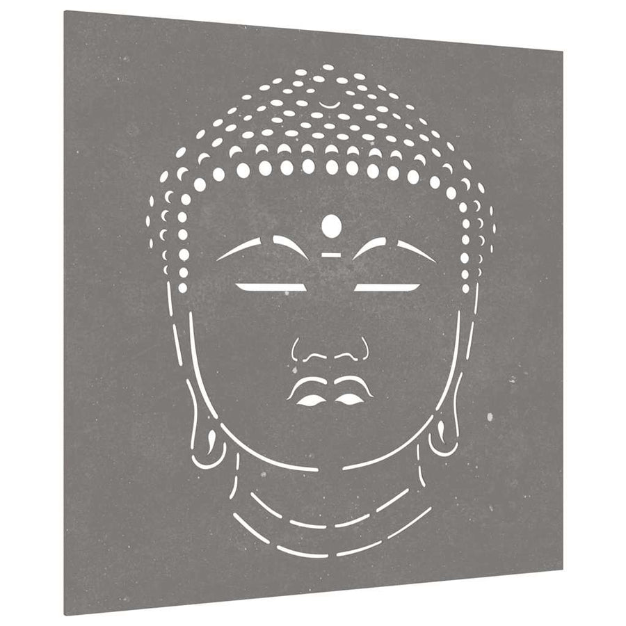 Garden Wall Decoration 55x55 cm Corten Steel Buddha Head Design