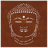 Garden Wall Decoration 55x55 cm Corten Steel Buddha Head Design