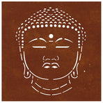 Garden Wall Decoration 55x55 cm Corten Steel Buddha Head Design
