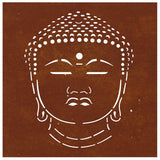 Garden Wall Decoration 55x55 cm Corten Steel Buddha Head Design - 45-Degree Angle