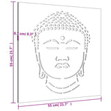 Garden Wall Decoration 55x55 cm Corten Steel Buddha Head Design - Low Angle