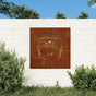 Garden Wall Decoration 55x55 cm Corten Steel Buddha Head Design