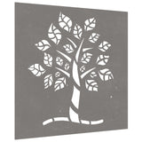 Garden Wall Decoration 55x55 cm Corten Steel Tree Design - Side View