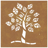 Garden Wall Decoration 55x55 cm Corten Steel Tree Design - Top-Down View