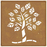 Garden Wall Decoration 55x55 cm Corten Steel Tree Design - 45-Degree Angle