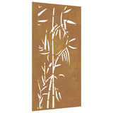 Garden Wall Decoration 105x55 cm Corten Steel Bamboo Design - Front View