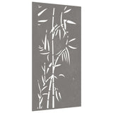 Garden Wall Decoration 105x55 cm Corten Steel Bamboo Design - Side View