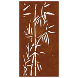 Garden Wall Decoration 105x55 cm Corten Steel Bamboo Design