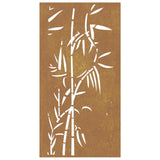 Garden Wall Decoration 105x55 cm Corten Steel Bamboo Design - Top-Down View