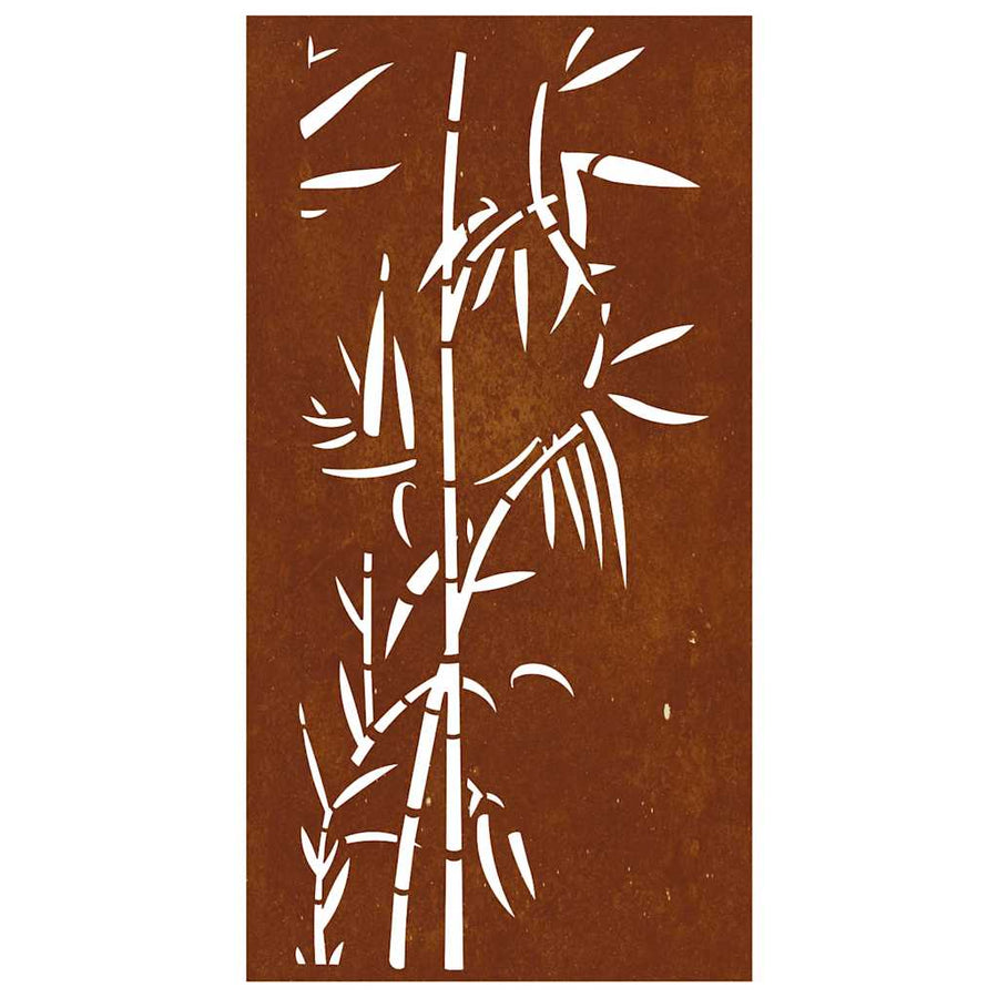 Garden Wall Decoration 105x55 cm Corten Steel Bamboo Design