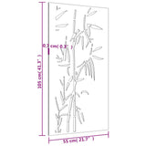 Garden Wall Decoration 105x55 cm Corten Steel Bamboo Design - Extra Image