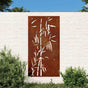 Garden Wall Decoration 105x55 cm Corten Steel Bamboo Design