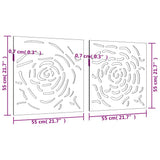 Garden Wall Decorations 2 pcs 55x55 cm Corten Steel Rose Design - Extra Image