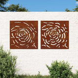 Garden Wall Decorations 2 pcs 55x55 cm Corten Steel Rose Design