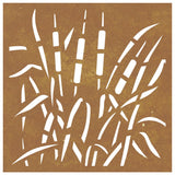 Garden Wall Decoration 55x55 cm Corten Steel Grass Design - Top-Down View