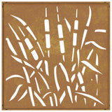 Garden Wall Decoration 55x55 cm Corten Steel Grass Design