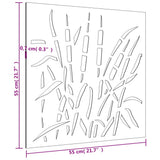 Garden Wall Decoration 55x55 cm Corten Steel Grass Design - Low Angle