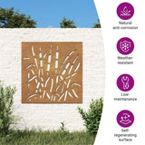 Garden Wall Decoration 55x55 cm Corten Steel Grass Design