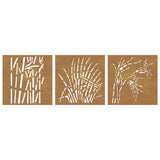 Garden Wall Decorations 3 pcs 55x55 cm Corten Steel Grass Design - Top-Down View