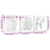 Garden Wall Decorations 3 pcs 55x55 cm Corten Steel Grass Design - Low Angle